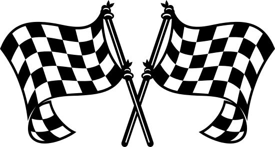 Motor Sports Flags Curling In The Breeze - Personalized Decal Boys Name Custom Sticker Checkered (550x295)