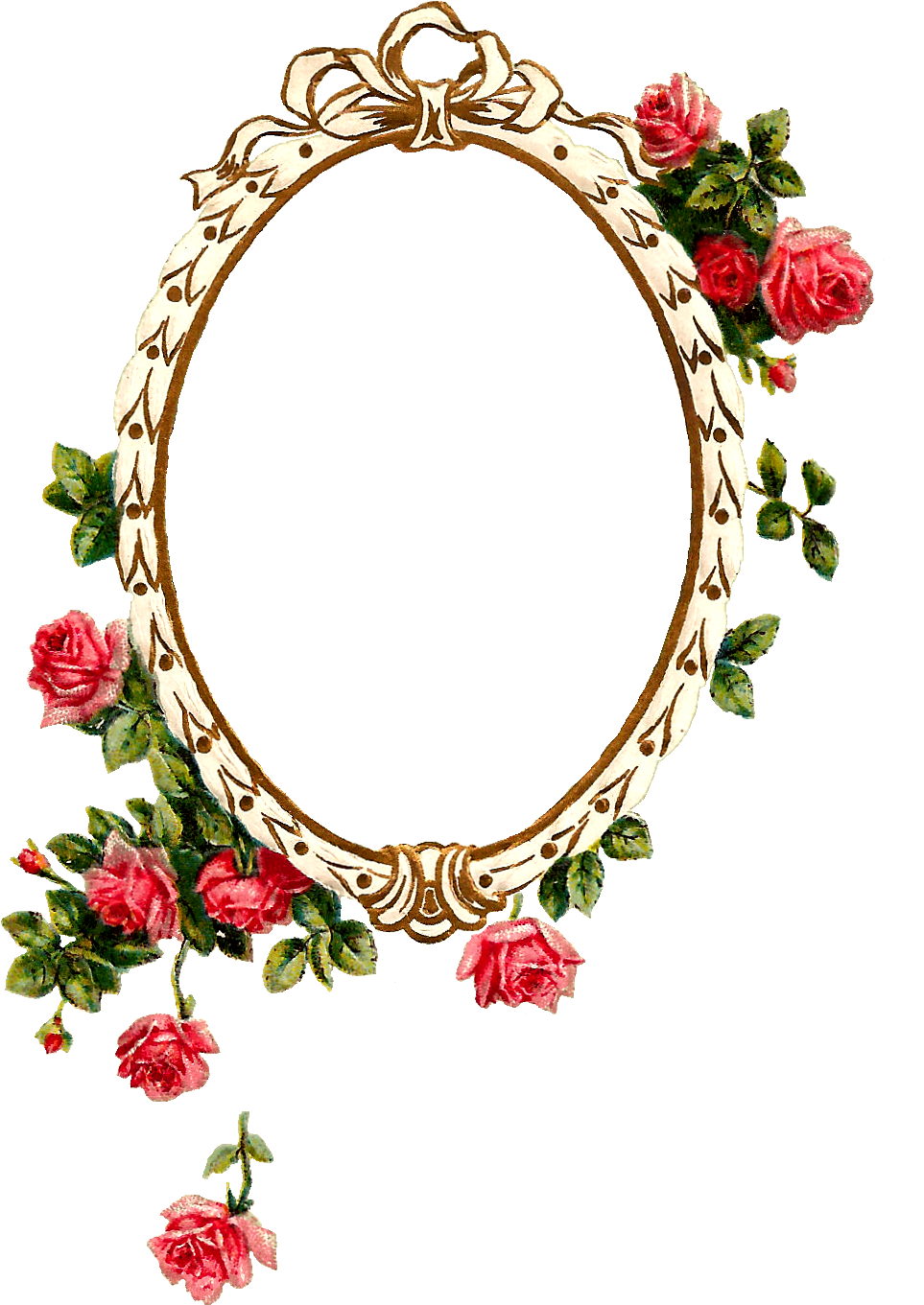 Free Pink Rose Frame - Frame Flower Vintage Png (1039x1472)