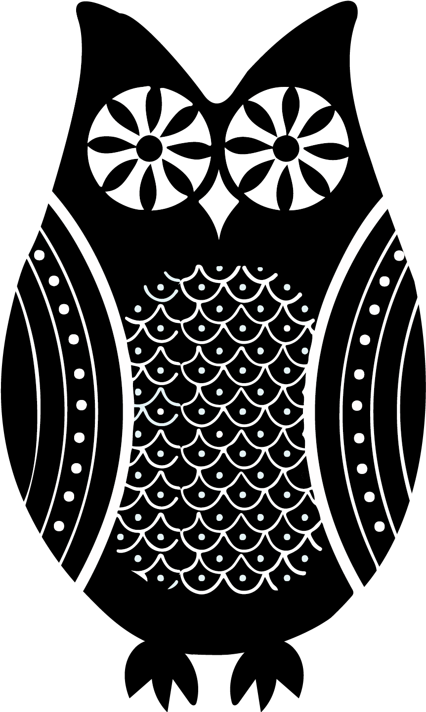 Owl Clipped Mask 01 Owl Clipped Maskb&w - Emblem (1056x1492)