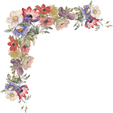 Floral Corner Accent - Vintage Floral Corner Border (490x488)