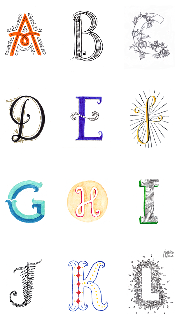 Fancy Feb Letters - Calligraphy (600x1100)