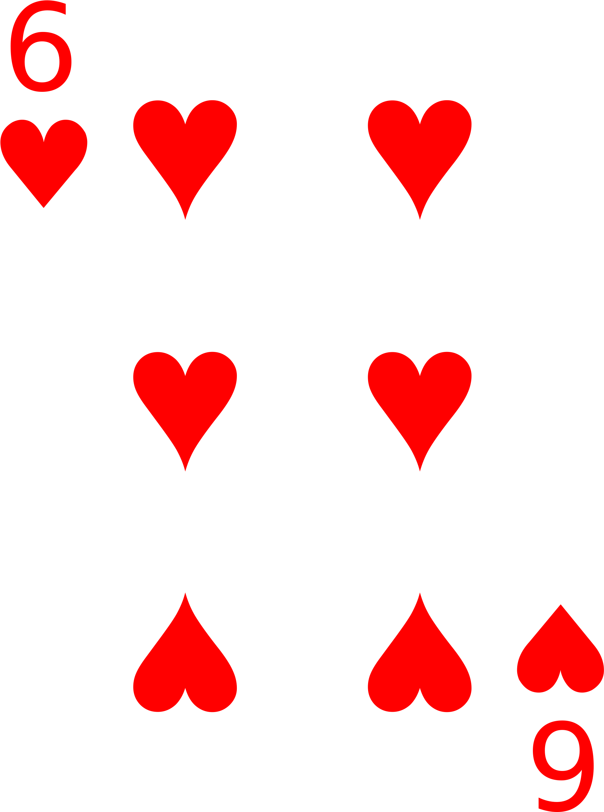 Cards 6 Heart - 6 Of Diamonds Playing Card (2000x2801)