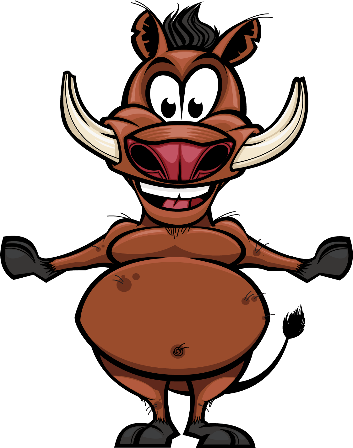 Wild Boar Tiger Cartoon Common Warthog - Cute Animal Cartoon (1500x1501)