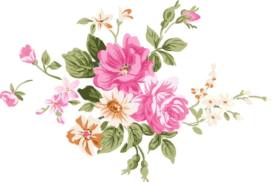 Vintage Flower Clipart Png - Chinese Painting Flower Png (900x601)