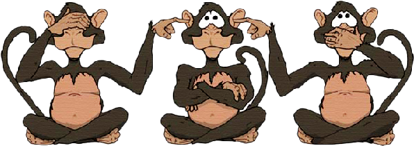 Three Wise Monkeys - Monkey Bush Voters Political Buttons (600x400)