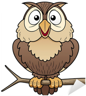 Illustration Of Cartoon Owl Sitting On Tree Branch - Cartoon Picture Of Owl (400x400)