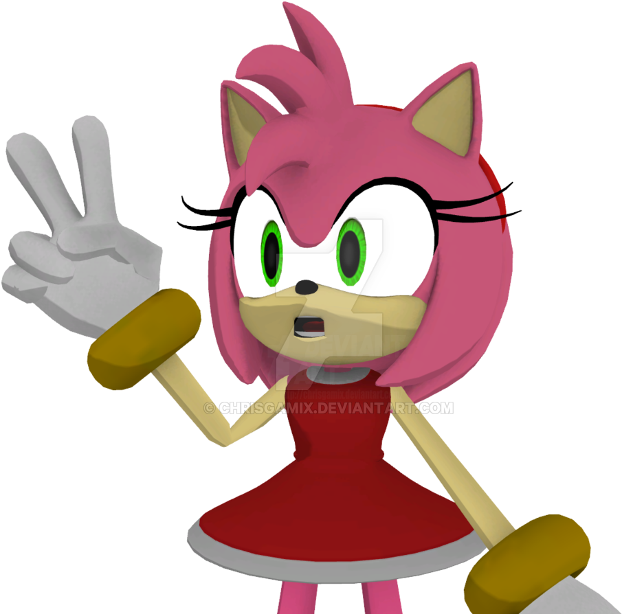 Amy Rose Render By Chrisgamix Amy Rose Render By Chrisgamix - Cartoon (1600x900)