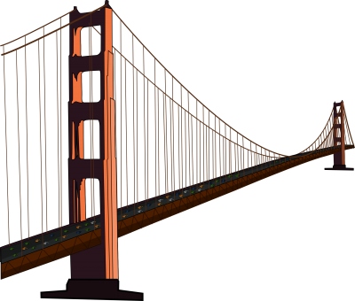 Golden Gate Bridge Clipart Kid - Golden Gate Bridge (400x340)