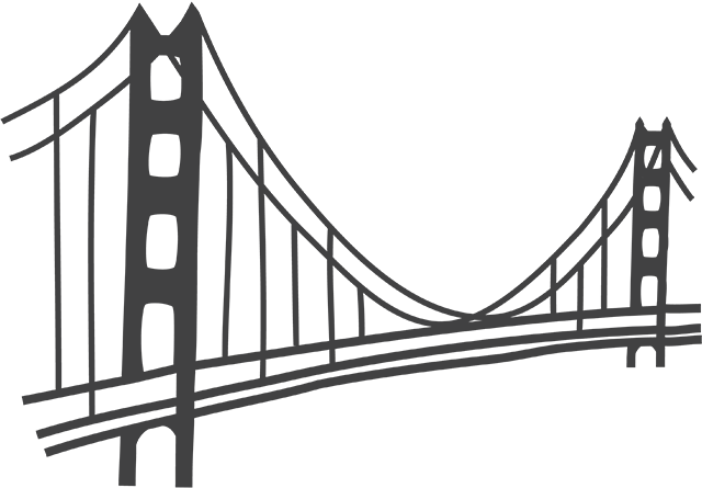 San Francisco Bay Area - Golden Gate Bridge Easy To Draw (640x445)