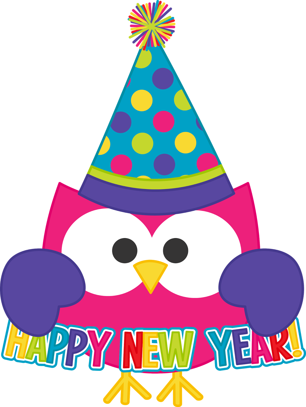 Happy New Year Owl Clipart (1202x1600)