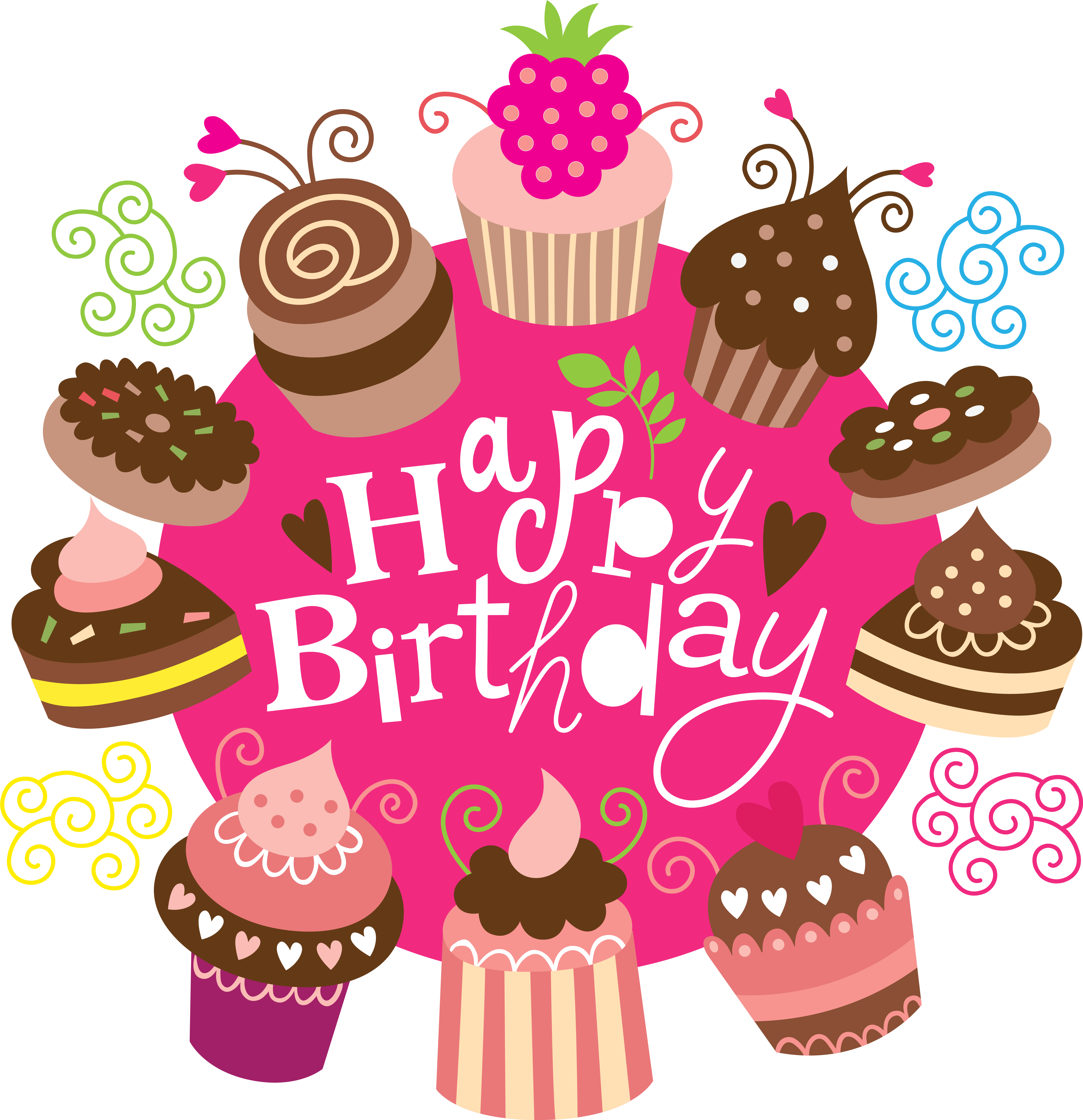 Happy Birthday Clipart For Her Free - Happy Birthday Clipart For Her (6060x6265)