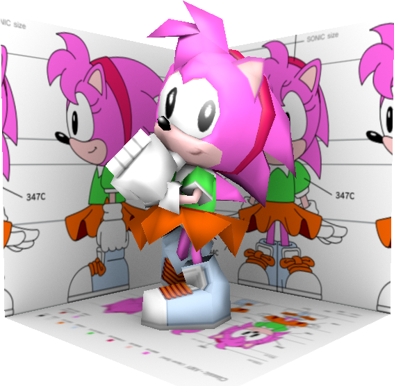 Low Poly Classic Amy By Nash The Mutt - Sonic Drive-in (720x576)