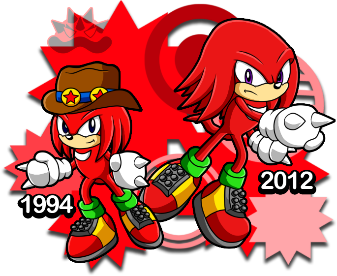 Knuckles Generations 1994-2012 By Deleteuser2 - Knuckles And Classic Knuckles (710x568)