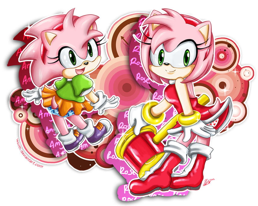 Amy Rose Classic And Amy (856x684)