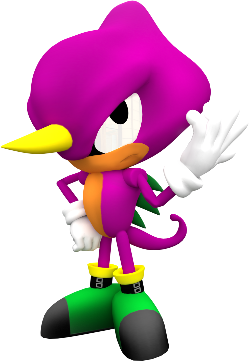 Classic Espio Render Done By Nibroc-rock - All The Classic Sonic Characters (1024x1507)