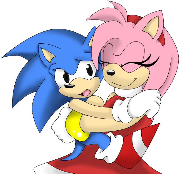 Classic Sonic X Modern Amy By Blue The Unknown On Deviantart - Art (651x584)