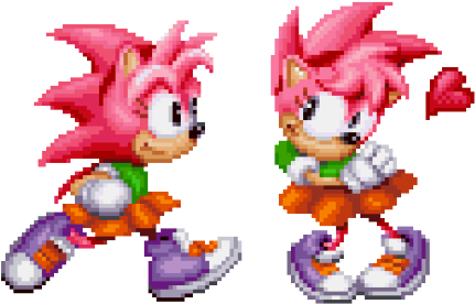 Higher Resolution Sprite Artwork Of Classic Amy Rose, - Amy Rose Sonic Cd (500x300)