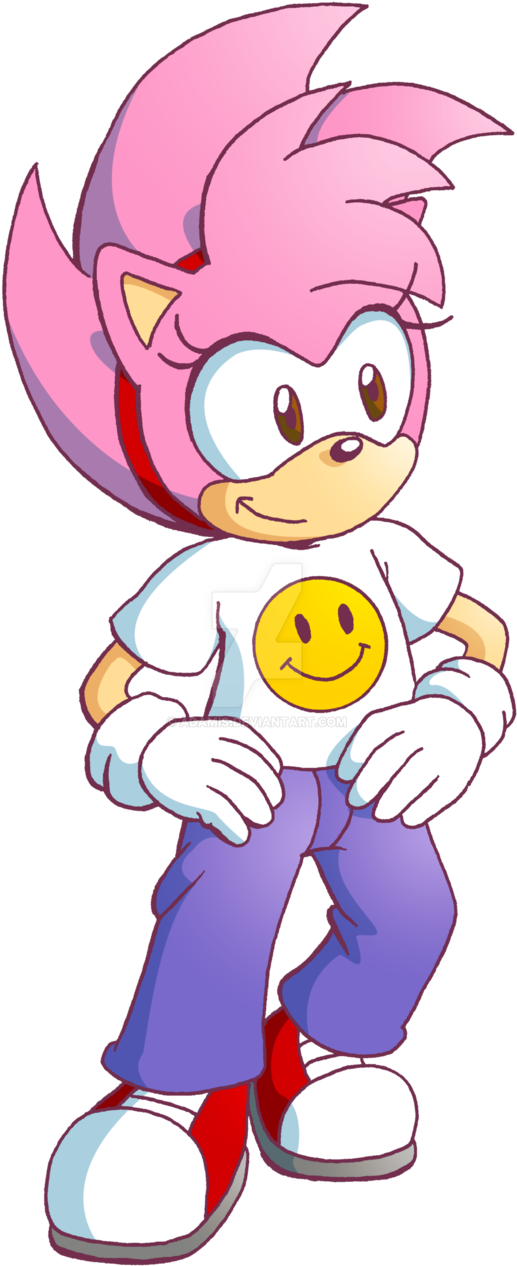 Sonic The Comic - Classic Amy Rose And Classic Sonic (590x1353)