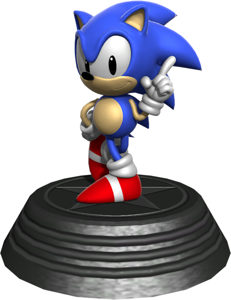 Sonic Generations Classic Sonic Statue - Sonic Generations Statue Room (451x585)