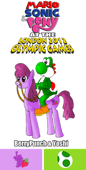 Mario Sonic And Ponies London 2012 Olympic Games - Fluttershy And Luigi (300x593)