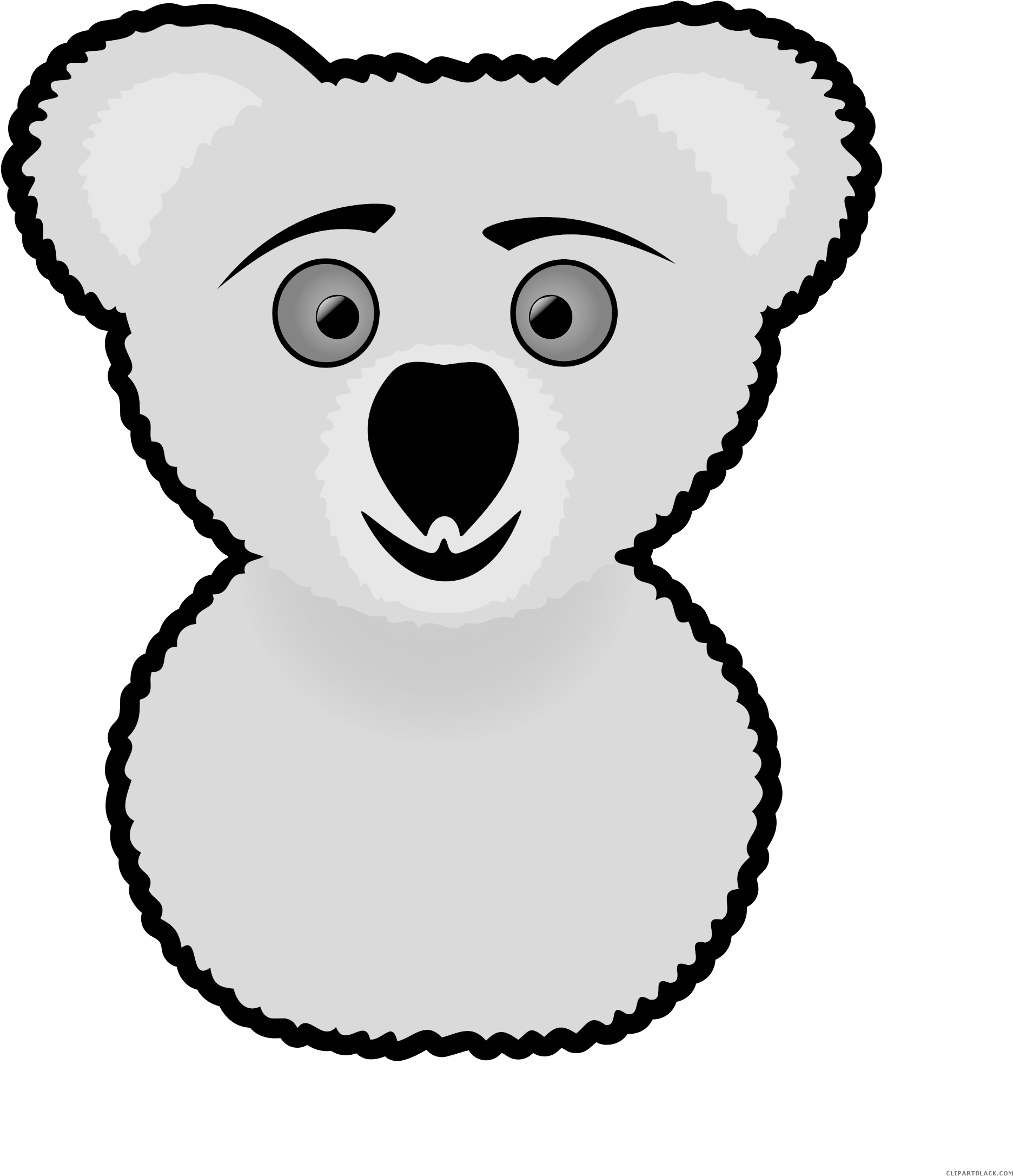 Koala Animal Free Black White Clipart Images Clipartblack - Koala Clip Art (2133x2400)