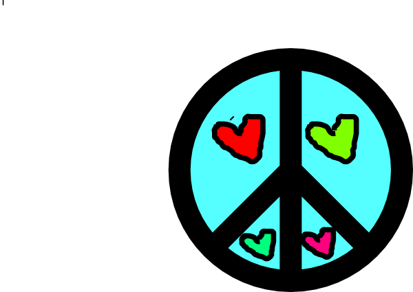 How To Set Use Hearts Peace Svg Vector - Clip Art (600x425)