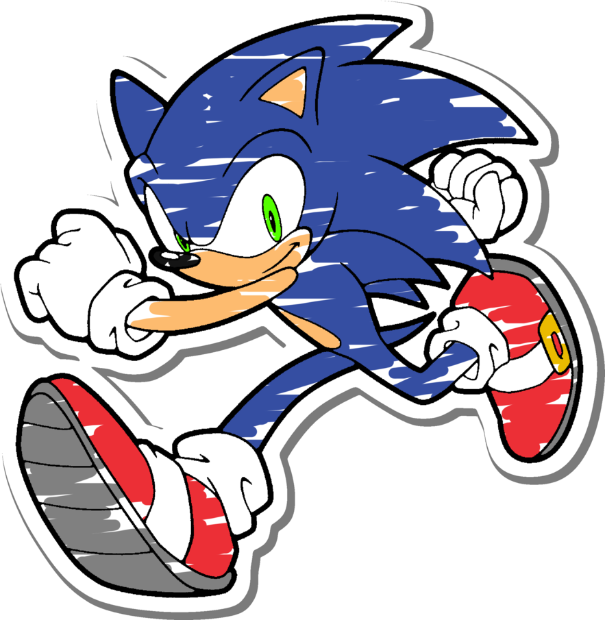 Sticker Sonic By Lunicaura106 - Sonic The Hedgehog Coloring Pages (883x905)