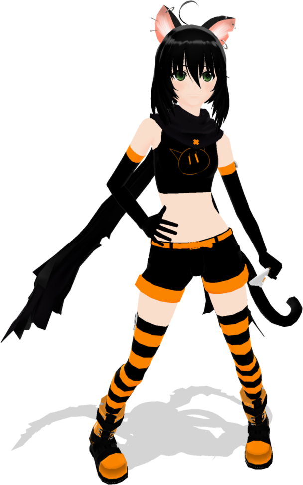 Mmd Black Cat Thief By Kanahiko-chan - Black Cat Girl Mmd (800x1000)