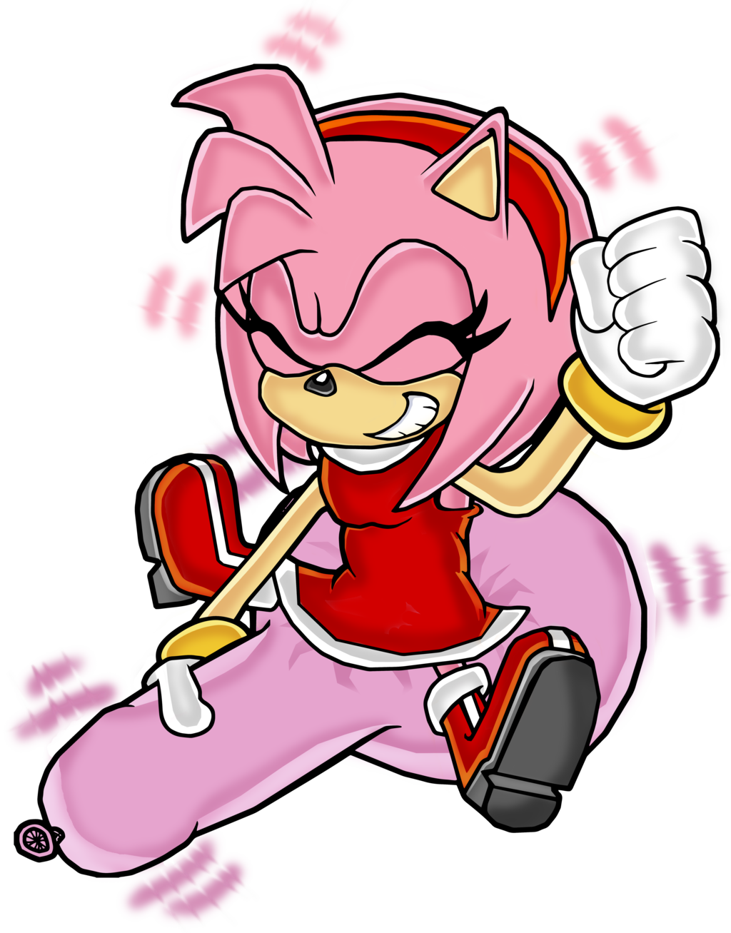 Amy Riding Balloon By Sonicfan86 On Deviantart - Sonic Battle Amy's Room (1024x1307)