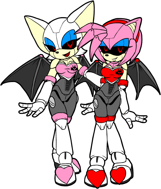 Twin Sisters By Chaoscroc - Rouge The Bat Robot (664x783)