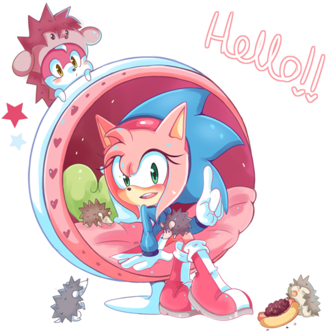 Sonic And Amy Wallpaper Possibly Containing Anime Entitled - Amy Rose As Sonic (500x490)