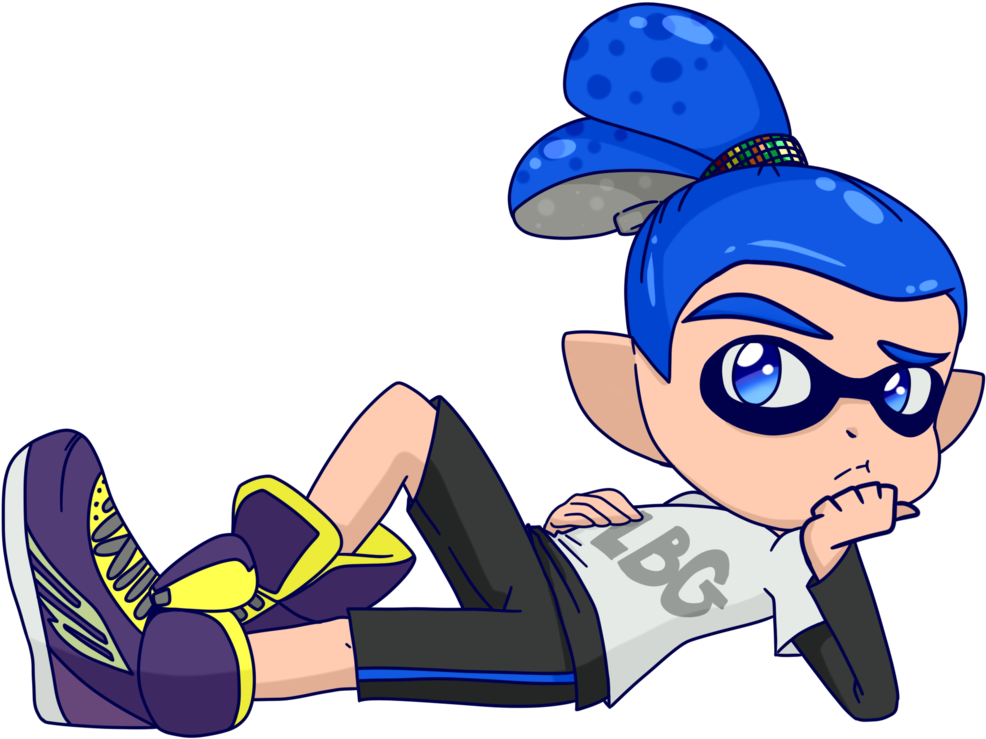 Anime Boy Clipart Lazy - Blue Inkling Boy Art (1024x751)
