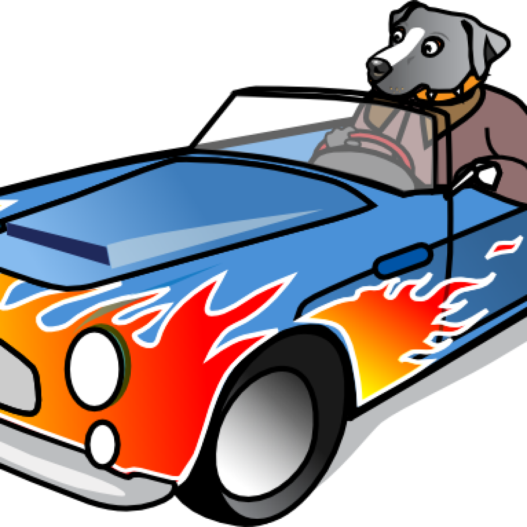 Sports Car Clipart Dog In Sports Car Clip Art At Clker - Clip Art (1024x1024)