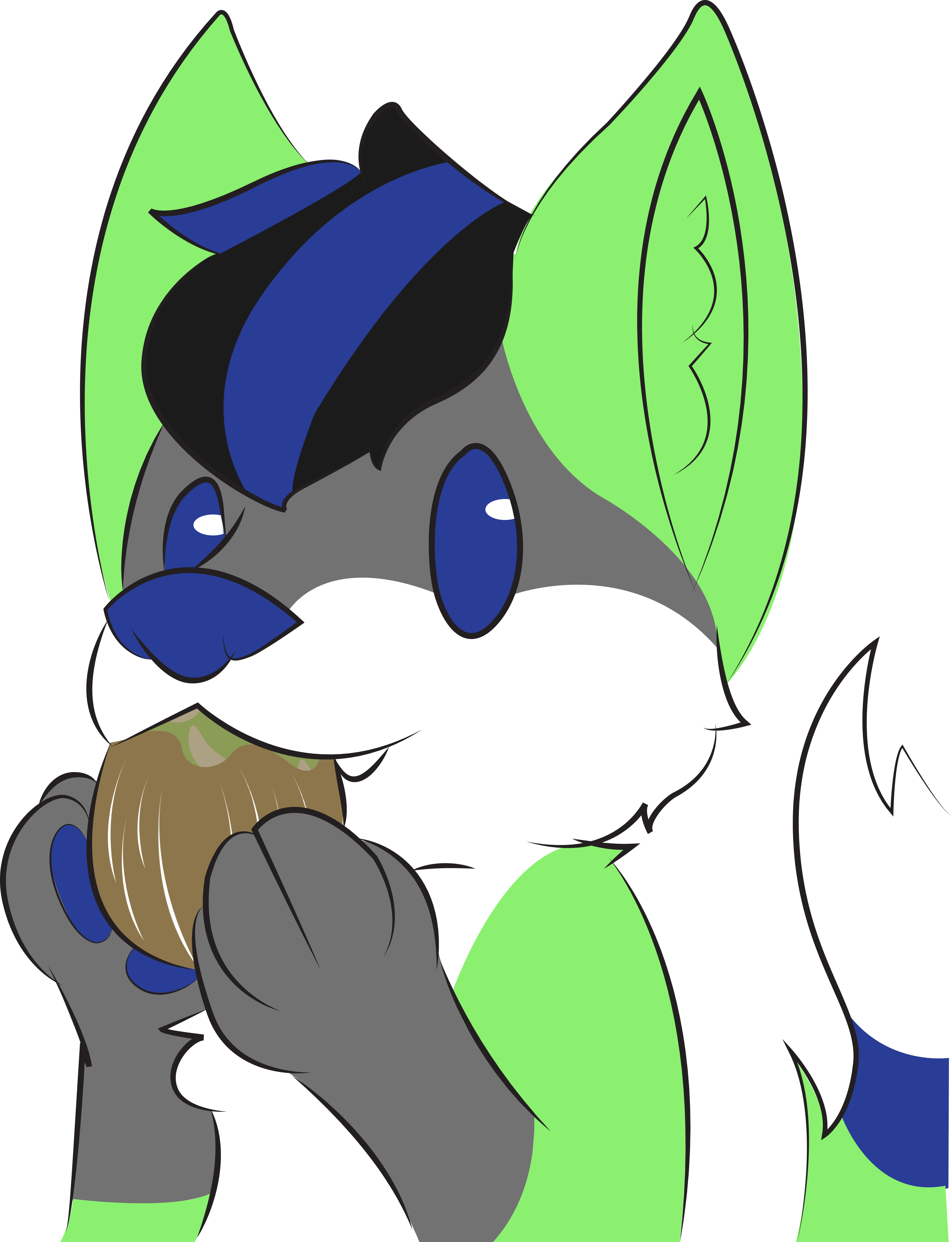 Kiwi Fox Eating Kiwi - Kiwifruit (3450x4500)