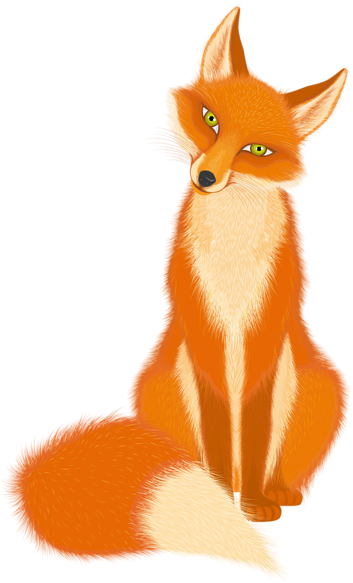 Silver Fox Clipart Baby Fox - Transparent Cartoon Fox (369x600)