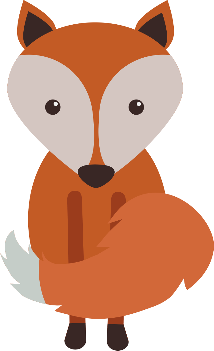 Cute Animals Woodland Clipart Set Clip Art Department - Cute Clipart Animals Fox (696x1139)