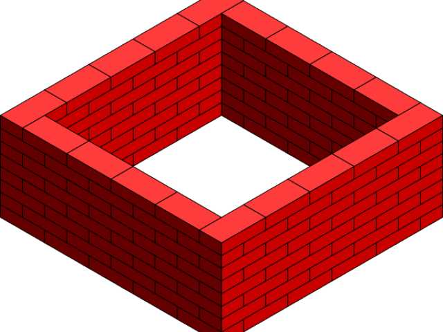 Wall Clipart Square Brick - 4 Walls Clipart (640x480)