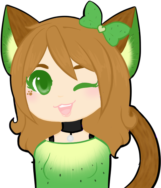 Kiwi Fruit Cat By Thecrimsonsorcerer - Kawaii Kiwi Cats (682x656)