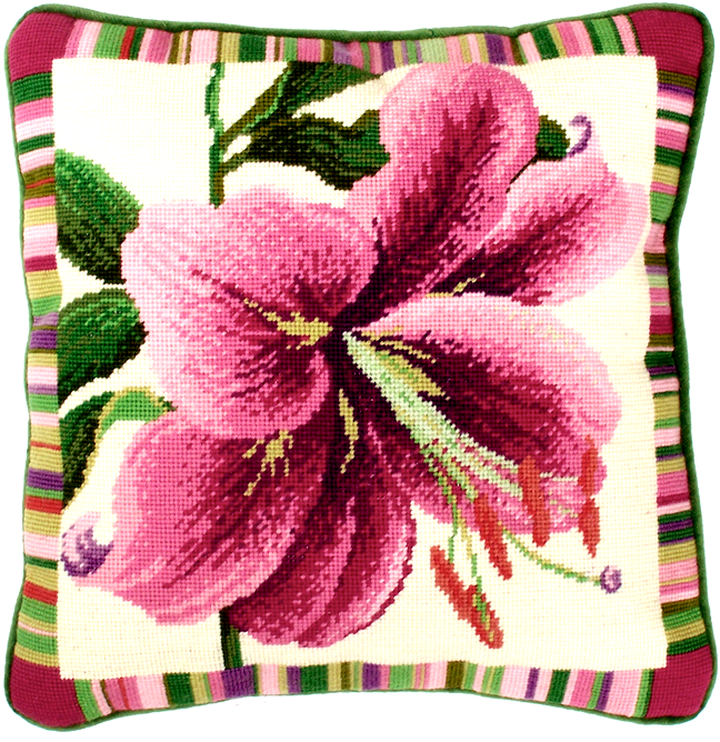 Garden Flowers Lily Tapestry Cushion Kit Tf2 - Garden Flower Lily Cross Stitch Kit (709x709)