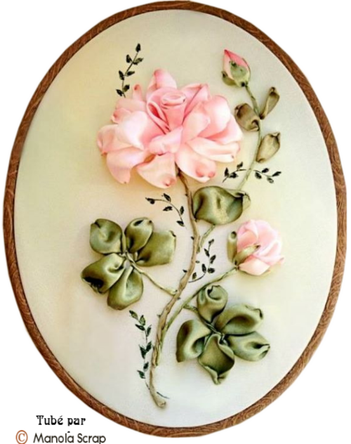 Tubes Broderie Florale Aux Rubans - Embroidery (500x632)