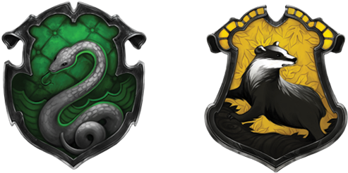 Slytherin And Hufflepuff Final House Crests - Thunderbird Ilvermorny House Colors (600x256)
