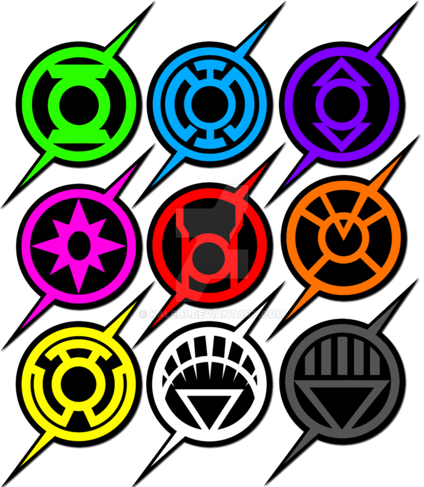 The Flash Lantern Corp Logo Spectrum By Kalel7 On Deviantart - Green Lantern All Logo (834x958)