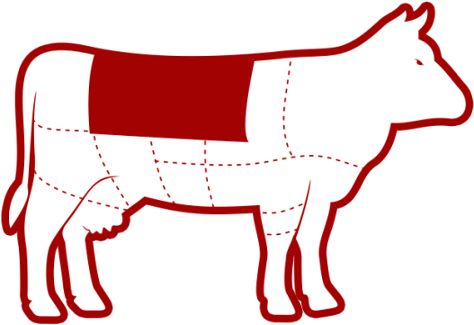 Sirloin And Forerib Including - Canales Corte De Animales (553x370)