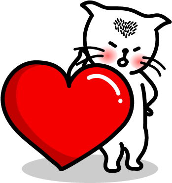 Heart Cat Lite - Sticker (408x408)