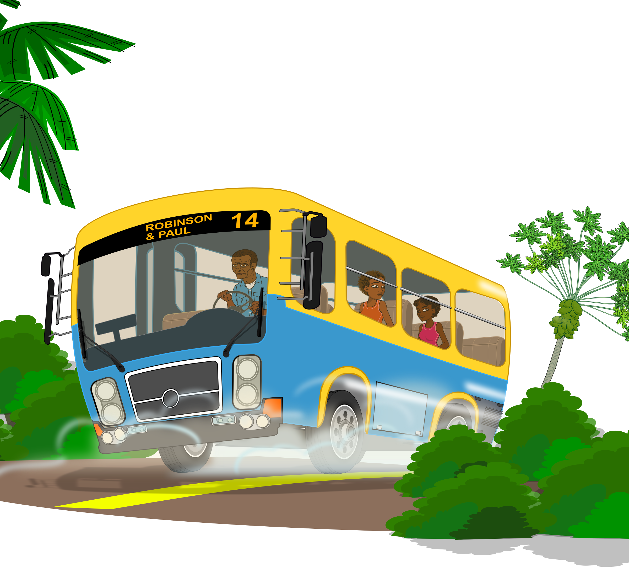 Clipart - Tour Bus Clipart Free (2400x2162)