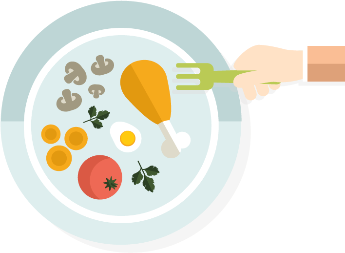 My Healthy Plate - Balanced Meal Cartoon Png (720x560)