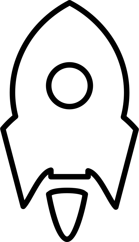 Rocket Ship Variant Small With White Circle Outline - Circle (564x980)