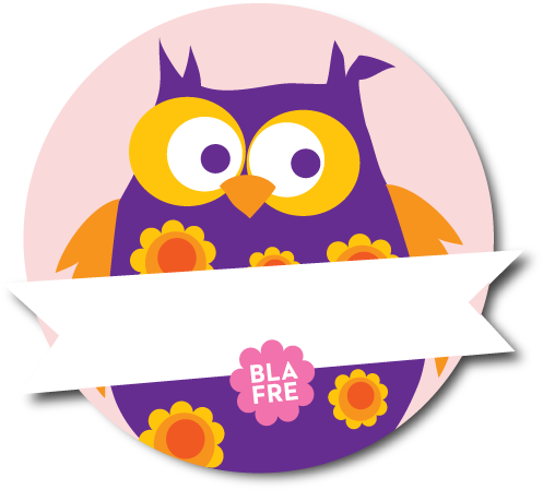 Blafre Sticker Name Tag In Purple Owl - Blafre (567x567)