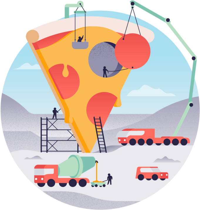 Building Pizza - Building (1000x1000)