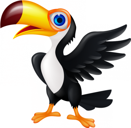 Stickers Voiture, Stickers Animaux, Sticker Toucan, - Cartoon Jungle Birds (458x458)